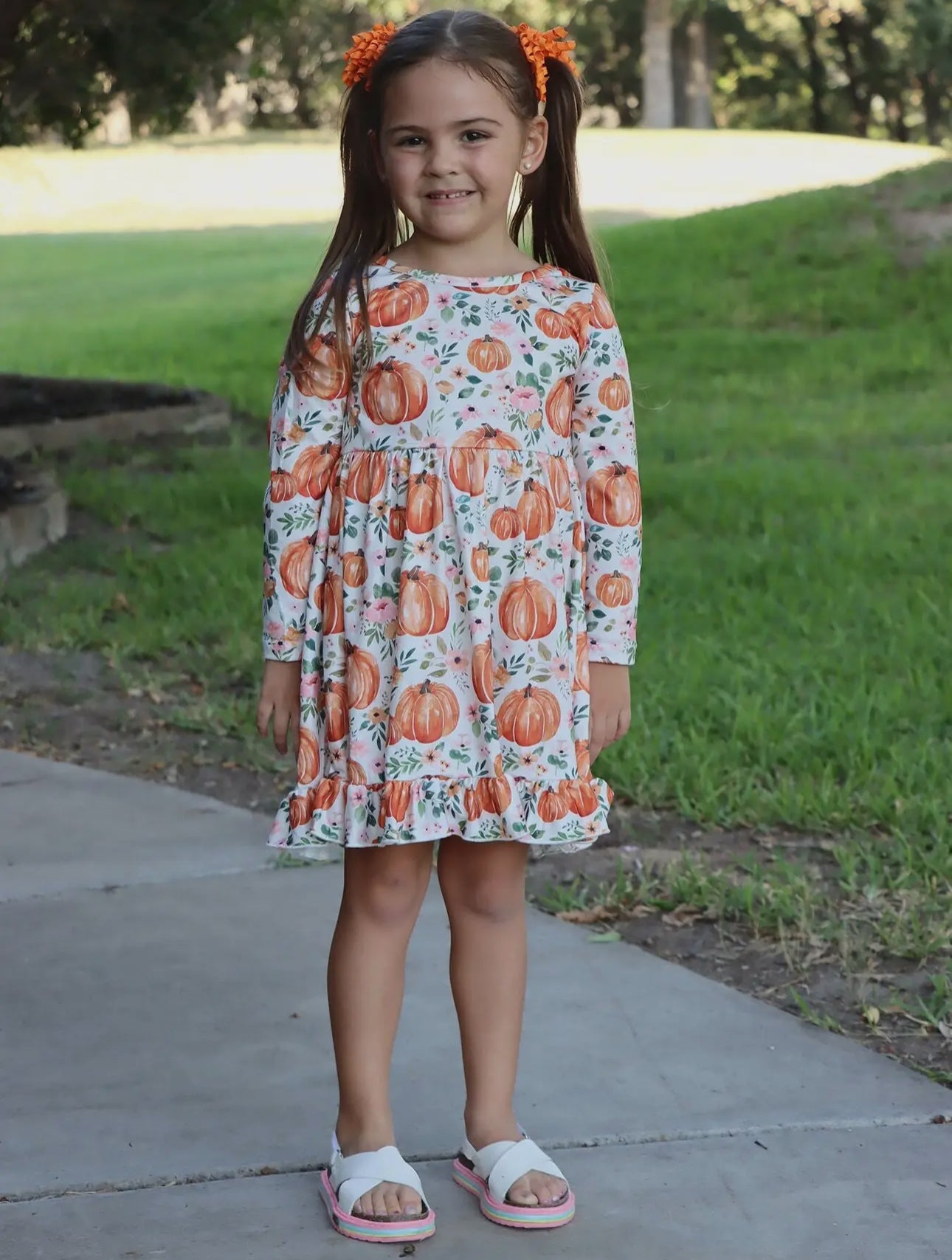 Pumpkin Floral Dress