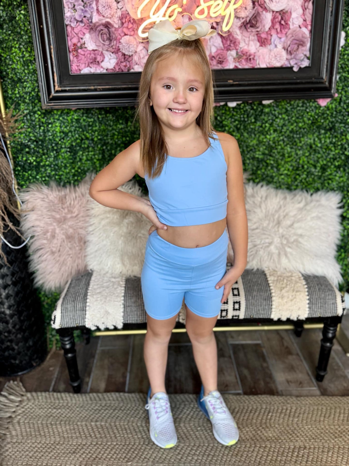 BLUE ACTIVEWEAR SHORT SET