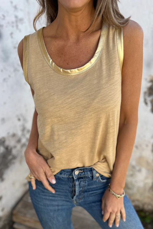 TAN METALIC EDGE TANK