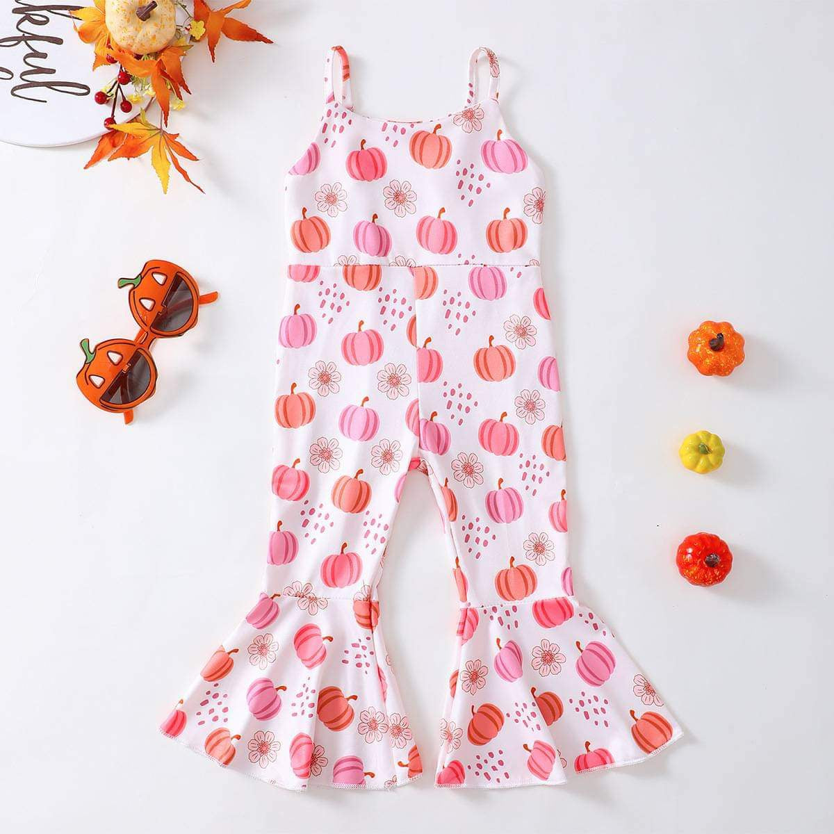 PINK DAISY PUMPKIN JUMPSUIT