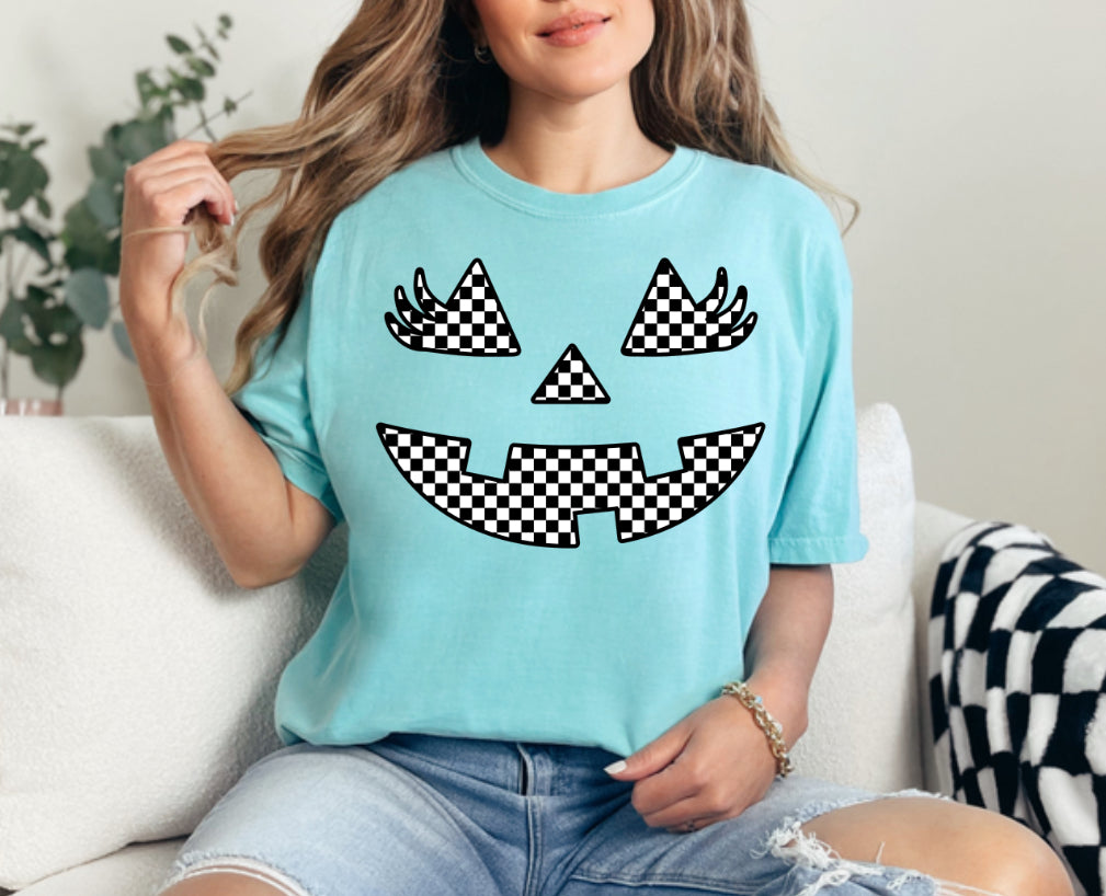 Blue Checkered Pumpkin Tee
