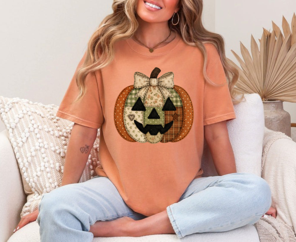 Quilted Pumpkin Tee