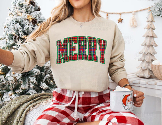 Merry Plaid Crew