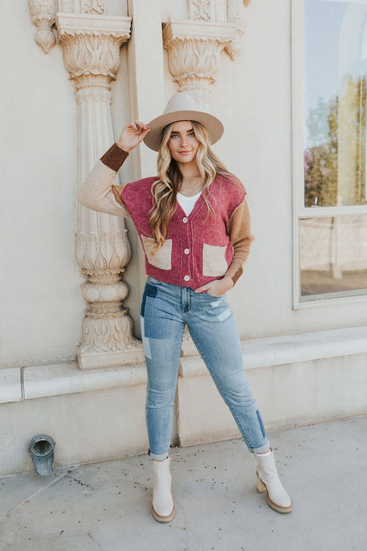 Color Block Cardigan